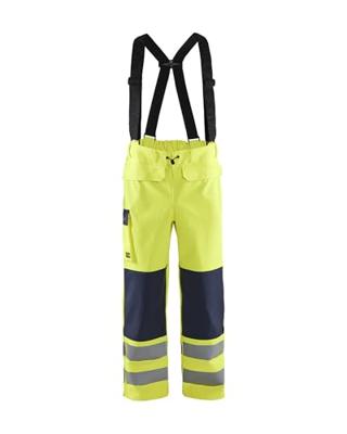 Blåkläder Vlamvertragende regenbroek LEVEL 2 13132022 | High-Vis Geel/Marineblauw | Maat L - 7330509783603