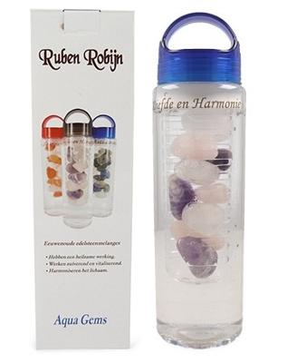 Edelsteen Waterfles Amethist, Rozenkwarts en Bergkristal - Liefde en Harmonie - 700 ml