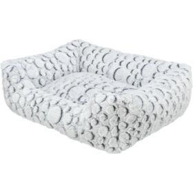 Trixie hondenmand mila hoekig pluche wit/grijs 80x60 cm