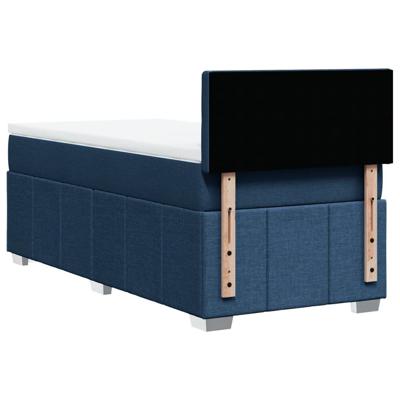 Boxspring met matras stof blauw 90x190 cm - thumbnail