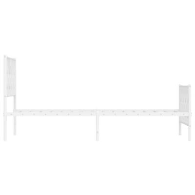 Bedframe met hoofd- en voeteneinde metaal wit 100x190 cm Bedframe met hoofd- en voeteneinde metaal wit 100x190 cm
