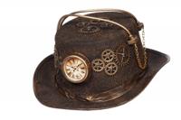 Hoed steampunk met klok en slang - thumbnail