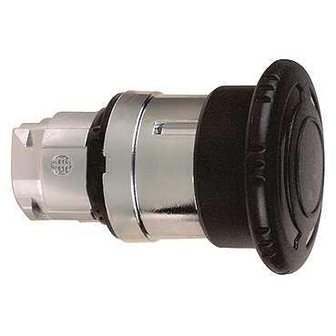 Schneider Electric ZB4BS52 Frontelement voor druktoets Terugstelbaar, Vergrendelbaar (Ø) 22 mm Zonder markering Chroom, Zwart 1 stuk(s)