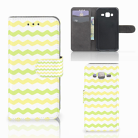Samsung Galaxy J3 2016 Telefoon Hoesje Waves Yellow - thumbnail