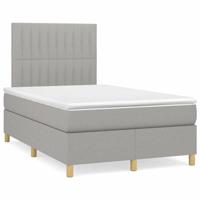Boxspring met matras stof lichtgrijs 120x190 cm - thumbnail