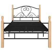 Bedframe metaal zwart 90x200 cm - thumbnail