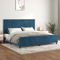 Bedframe zonder matras 200x200 cm fluweel donkerblauw - thumbnail