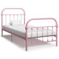 Bedframe metaal roze 90x200 cm - thumbnail