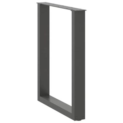 Eettafelpoten 2 st U-vormig 70x(72-73) cm staal antraciet