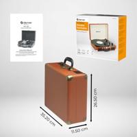 Denver Vinylplatenspeler met USB, opnemen naar MP3, AUX-INGANG voor telefoon/tablet, RCA-uitgang, stereoluidsprekers - bruin - thumbnail
