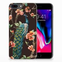 Apple iPhone 7 Plus | 8 Plus | TPU Hoesje | Pauw met Bloemen - thumbnail