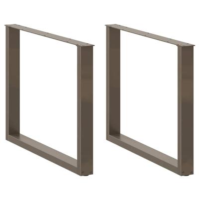 Eettafelpoten 3 st U-vormig 100x(72-73) cm staal naturel