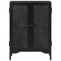 Dressoir 55x30x77 cm massief mangohout en ijzer zwart - thumbnail