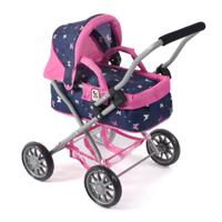 Kleine Poppenwagen Smarty - Vlinders Navy Roze - thumbnail
