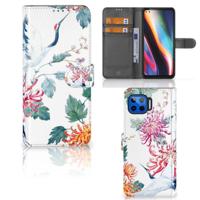 Motorola Moto G 5G Plus | Telefoonhoesje | Met pasjeshouder | Bird Flowers - thumbnail