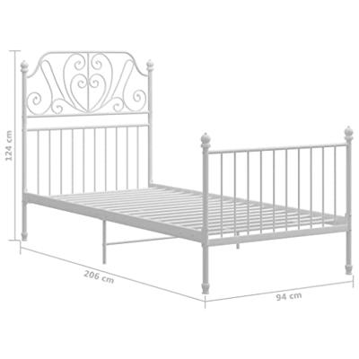 Bedframe metaal wit 90x200 cm