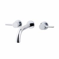 Wastafel Afbouwdeel Amon Round 2-Knops Chroom Aqua Splash - thumbnail