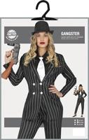 Gangster Krijtstreep Kostuum Dames - thumbnail