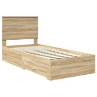 Bedframe met hoofdeinde Sonoma Eiken 90 x 190 cm Bewerkt hout - thumbnail