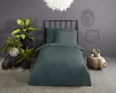 Good Morning Dekbedovertrek "uni dessin" - Groen - (200x200/220 cm) - Katoen Good Morning Dekbedovertrek "uni dessin" - Groen - (200x200/220 cm) - Katoen