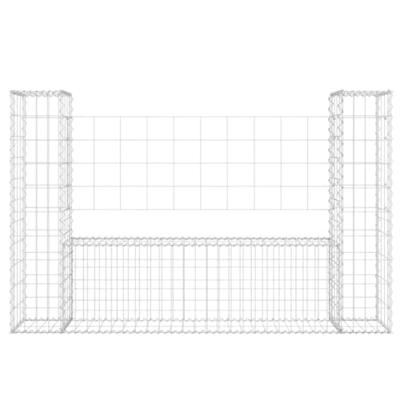 Schanskorf U-vormig met 2 palen 140x20x100 cm ijzer