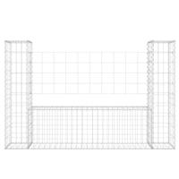 Schanskorf U-vormig met 2 palen 140x20x100 cm ijzer - thumbnail