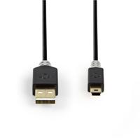 Kabel USB 2.0 | A male - Mini 5-pins male | 2,0 m | Antraciet - thumbnail