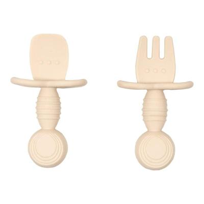 Baby bestek siliconen beige 1 Set Baby bestek siliconen beige 1 Set