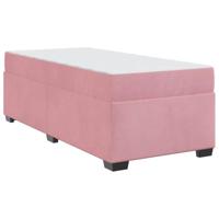 Bedframe met matras Roze 100 x 200 cm Fluweel - thumbnail