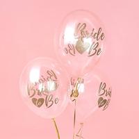 Transparante ballonnen Bride To Be Goud/Brons (6st) - thumbnail