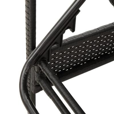 Ligbed met kussen 63x200x81 cm poly rattan zwart - thumbnail