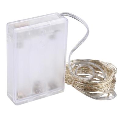 5m IP65 waterdicht paars licht zilver draad String licht 50 LEDs SMD 0603 3 x AA batterijen vak Fairy Lamp decoratieve licht DC 5V