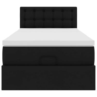 Ottoman bed met matrassen en LED's 90x190 cm kunstleer zwart