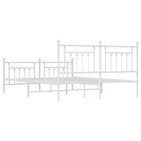 Bedframe met hoofd- en voeteneinde metaal wit 183x213 cm - thumbnail