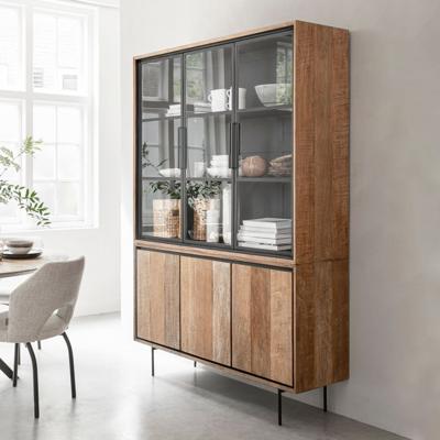 DTP Home Vitrinekast 'Metropole' Teakhout, 210 x 140cm