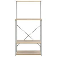 VidaXL Magnetronkast 60x39,6x123 cm bewerkt hout wit en eikenkleurig - thumbnail