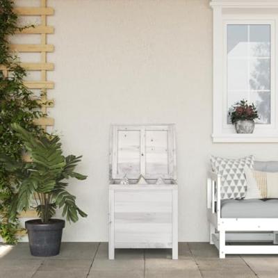 Tuinbox 50x49x56,5 cm massief vurenhout wit