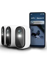 Arlo Essential 3 HD, WiFi-buitencamera, batterijduur 6 maanden, nachtzicht in kleur, licht, sirene, tweerichtingsaudio, 3 witte camera's - thumbnail
