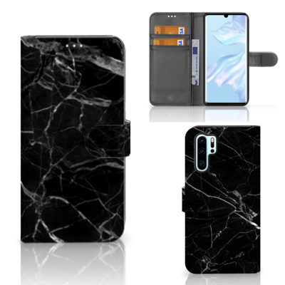 Huawei P30 Pro | Bookcase | Marmer Zwart - Origineel Cadeau Vader
