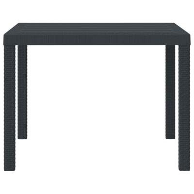 Tuintafel 100x100x73 cm poly rattan antraciet - thumbnail