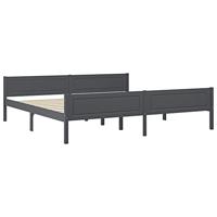 Bedframe massief grenenhout grijs 200x200 cm - thumbnail