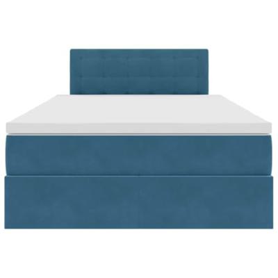 Opslag bed met matras met hoofdeinde Blauw 120 x 190 cm Fluweel