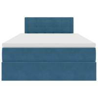 Opslag bed met matras met hoofdeinde Blauw 120 x 190 cm Fluweel - thumbnail
