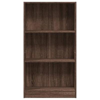Boekenkast 60x24x109 cm bewerkt hout bruin eikenkleurig