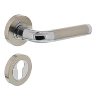 Intersteel Deurkruk Agatha op rozet met profielcilinderrozetten - chroom/nikkel mat - thumbnail