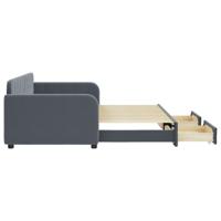 Slaapbank onderschuifbed en lades 90x200 cm fluweel donkergrijs - thumbnail