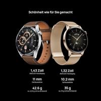 HUAWEI WATCH GT 3 46mm smartwatch, duurzame batterijduur, de hele dag door SpO2-bewaking, persoonlijke AI-loopcoach, nauwkeurige hartslagbewaking, 100+ trainingsmodi, bellen via Bluetooth, Zwart - thumbnail