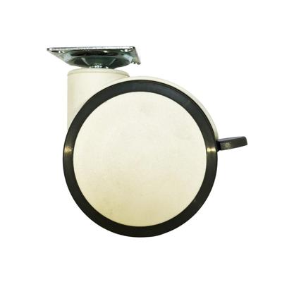 Meubelwiel wit rond Ø 10 cm en hoogte 12,5 cm van massief kunststof