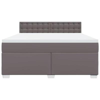 Boxspring met matras kunstleer grijs 180x200 cm