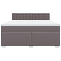 Boxspring met matras kunstleer grijs 180x200 cm - thumbnail